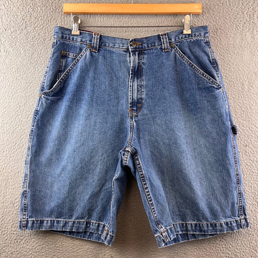 Chaps Y2K Denim Carpenter Shorts Jolt Mens Size‎ 36 Blue True American Brand